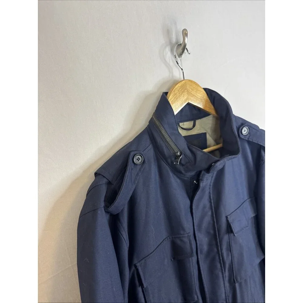 Banana‎ Republic 4 Pocket Field Jacket Navy Cotton Nylon Mens L Military Style